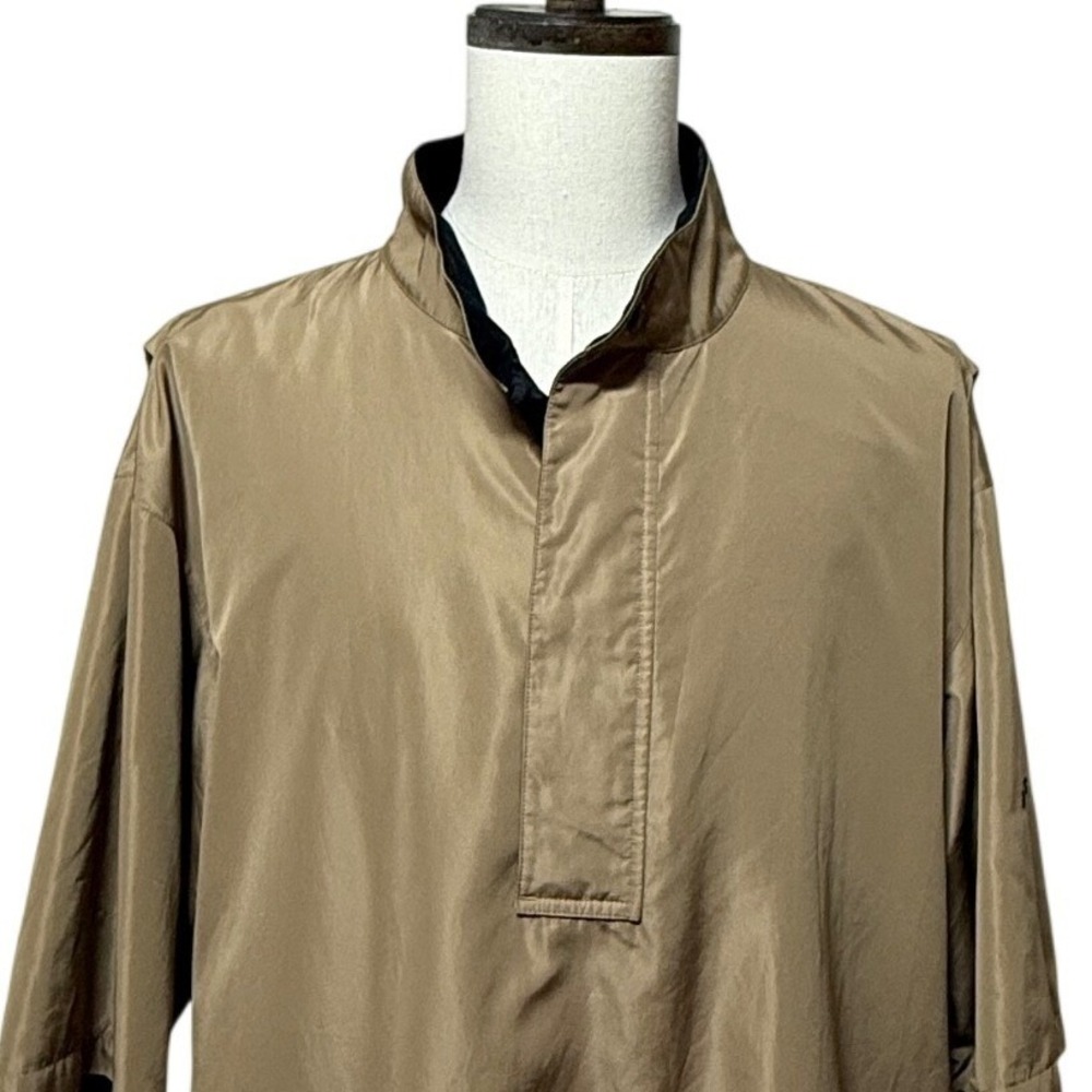 FootJoy Jacket Men‎ XL Tan Windbreaker DryJoys Golf Pullover Short Sleeve